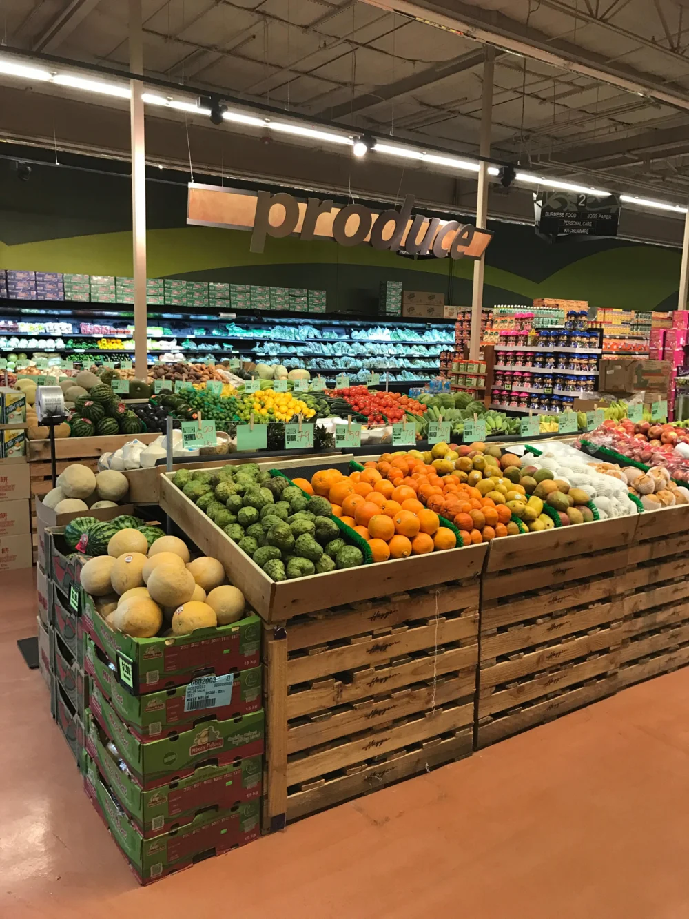 Fresh fruit and vegetables in the Lams Market produce department